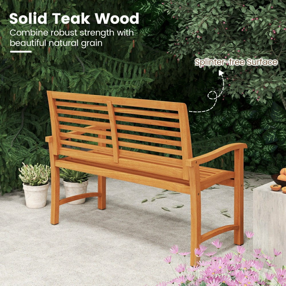 Plow & Hearth Teak Wood Outdoor Garden Bench