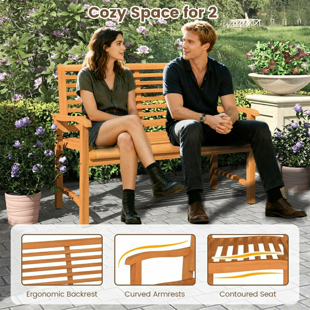 Plow & Hearth Teak Wood Outdoor Garden Bench