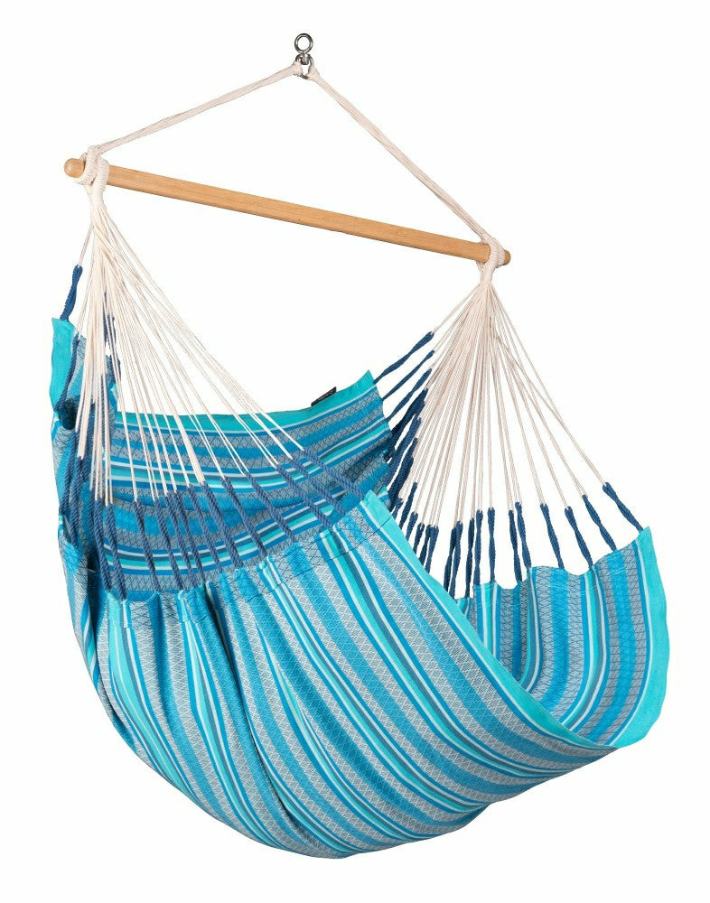 Plow & Hearth Habana Azure - Organic Cotton Comfort Hammock Chair