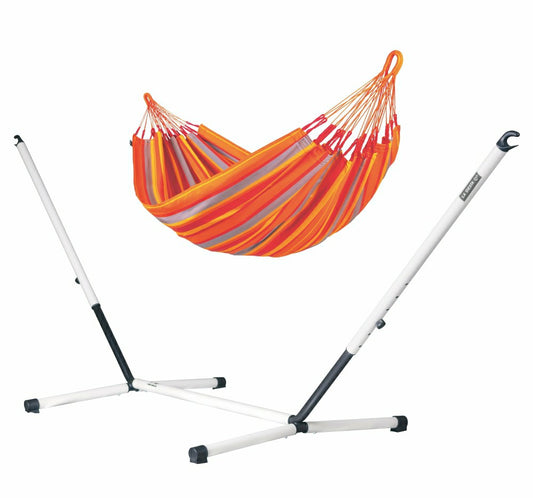 Plow & Hearth Nautico Cool Grey Outdoor Toucan - Weather-Resistant Double Hammock wi