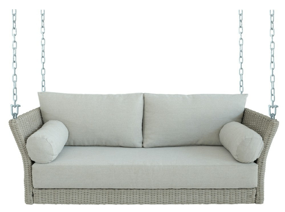 Plow & Hearth Sonoma Wicker Daybed Porch Swing With Cushions