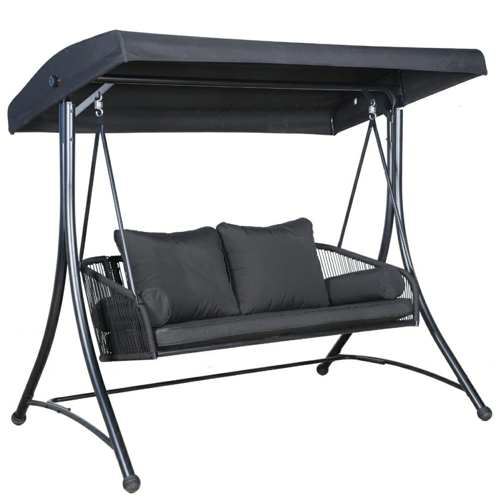 Plow & Hearth East Green Ramona Patio Swing with Canopy Stand