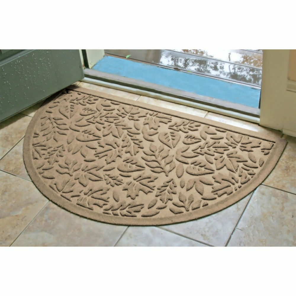 Plow & Hearth Fall Day Indoor/Outdoor Half Round Door Mat, 24"x39"