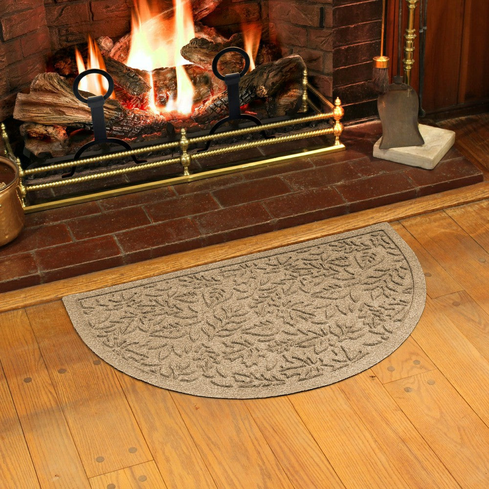 Plow & Hearth Fall Day Indoor/Outdoor Half Round Door Mat, 24"x39"
