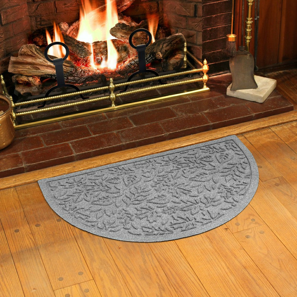 Plow & Hearth Fall Day Indoor/Outdoor Half Round Door Mat, 24"x39"