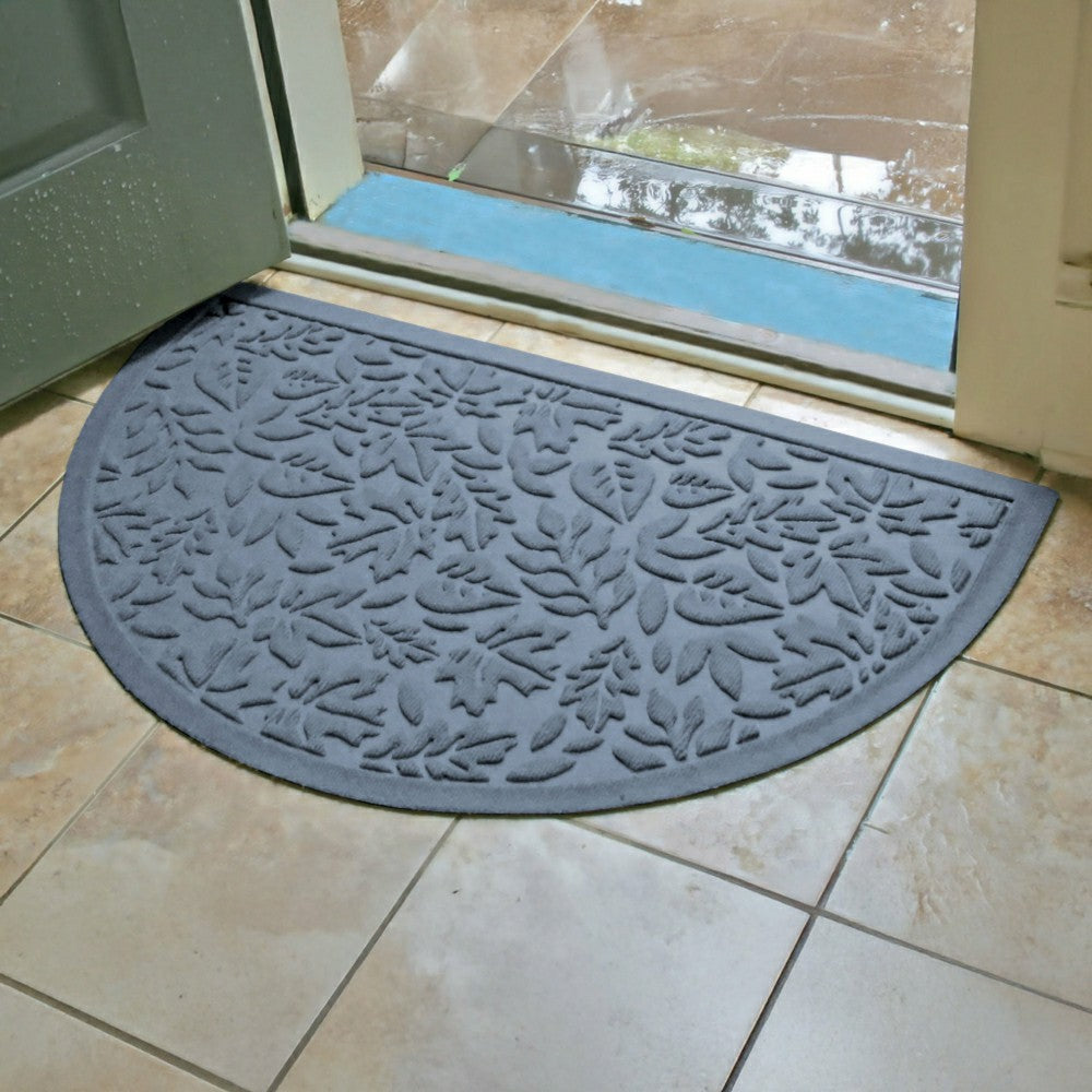 Plow & Hearth Fall Day Indoor/Outdoor Half Round Door Mat, 24"x39"