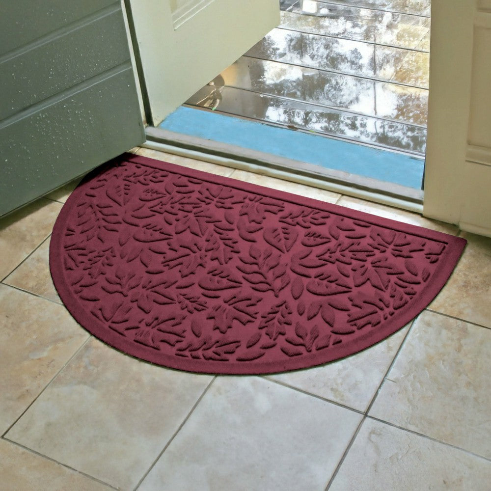 Plow & Hearth Fall Day Indoor/Outdoor Half Round Door Mat, 24"x39"