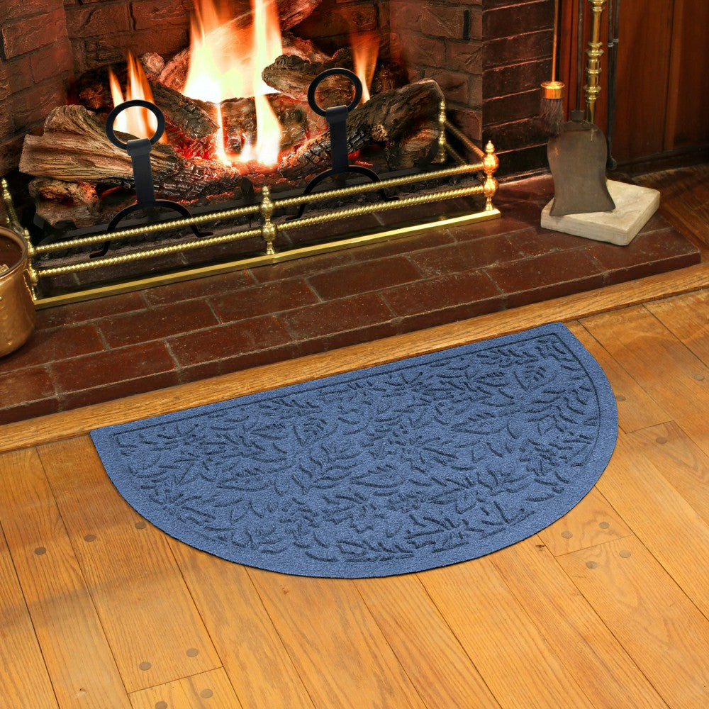 Plow & Hearth Fall Day Indoor/Outdoor Half Round Door Mat, 24"x39"