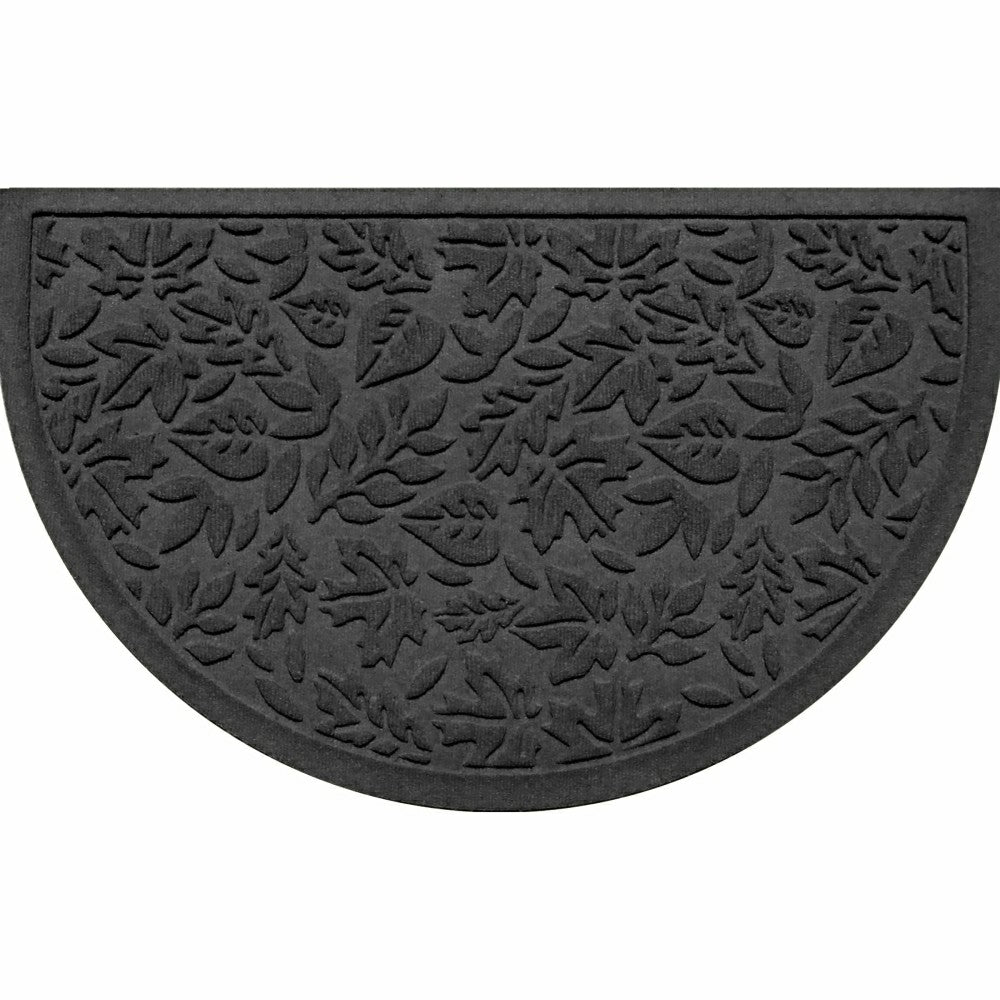 Plow & Hearth Fall Day Indoor/Outdoor Half Round Door Mat, 24"x39"