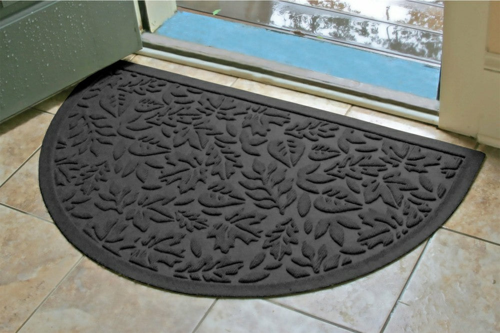 Plow & Hearth Fall Day Indoor/Outdoor Half Round Door Mat, 24"x39"