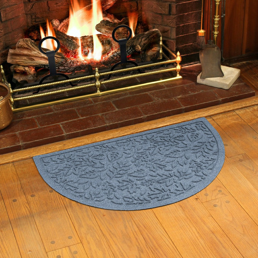 Plow & Hearth Fall Day Indoor/Outdoor Half Round Door Mat, 24"x39"