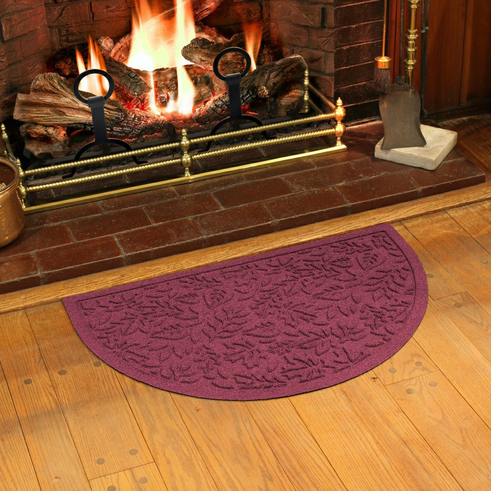 Plow & Hearth Fall Day Indoor/Outdoor Half Round Door Mat, 24"x39"