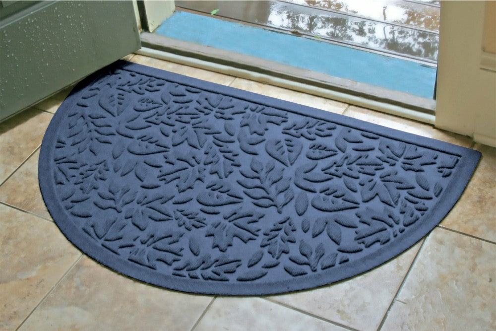 Plow & Hearth Fall Day Indoor/Outdoor Half Round Door Mat, 24"x39"