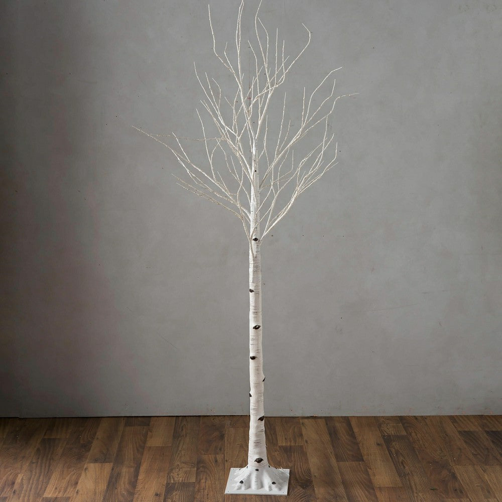 Plow & Hearth Extra Large Indoor/Outdoor Birch Tree with 750 Warm White Lights