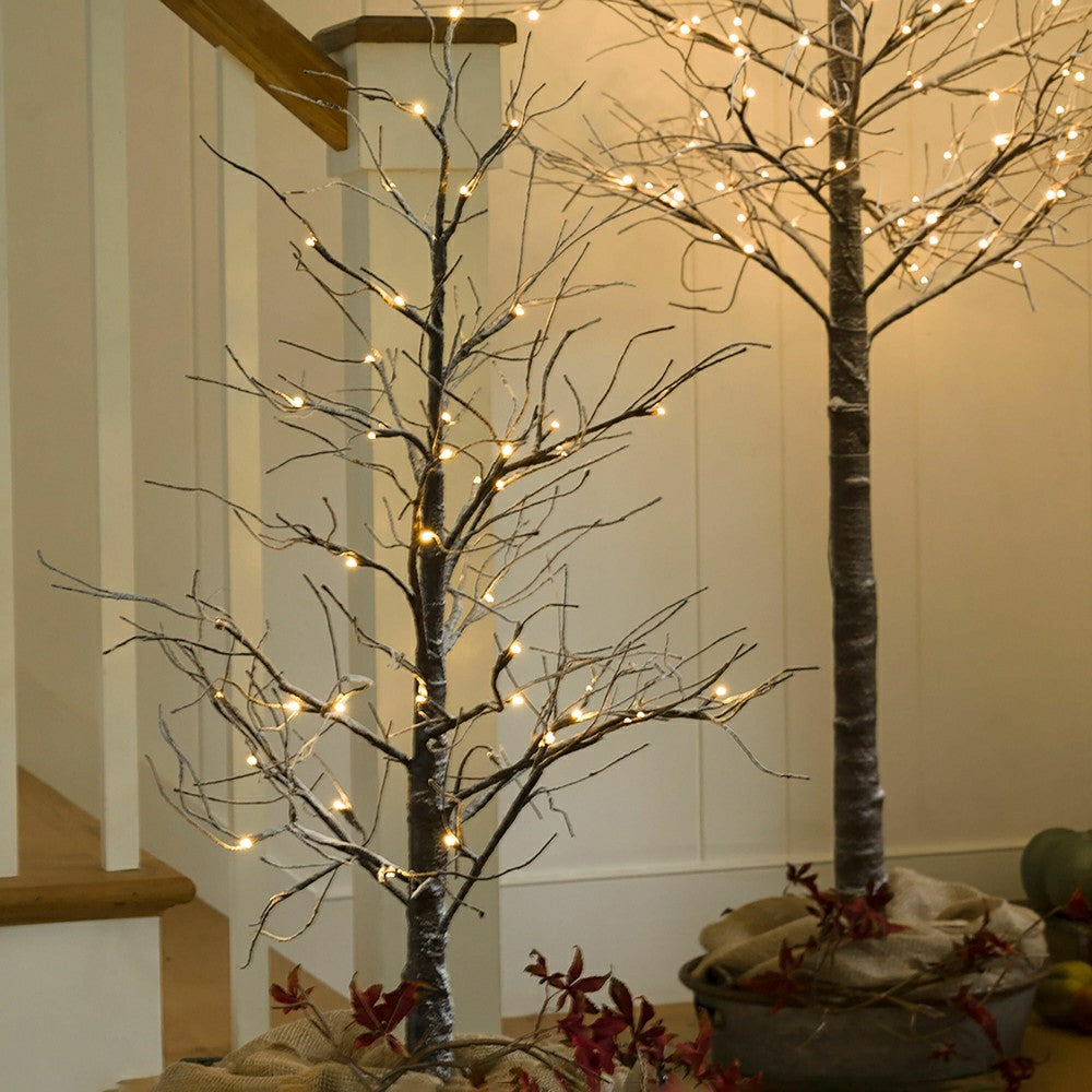 Plow & Hearth Medium Indoor/Outdoor Snowy Lighted Tree, 6'H with 98 Lights