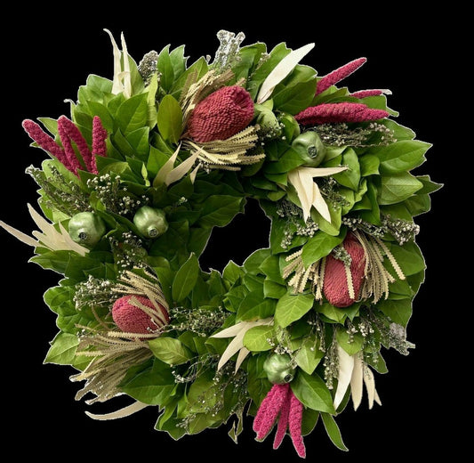 Plow & Hearth Botanical Blush Wreath, 24"