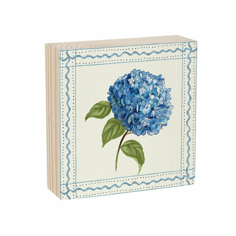 Plow & Hearth VivaStyle Hydrangea Sign Wood Block, 6"x6"