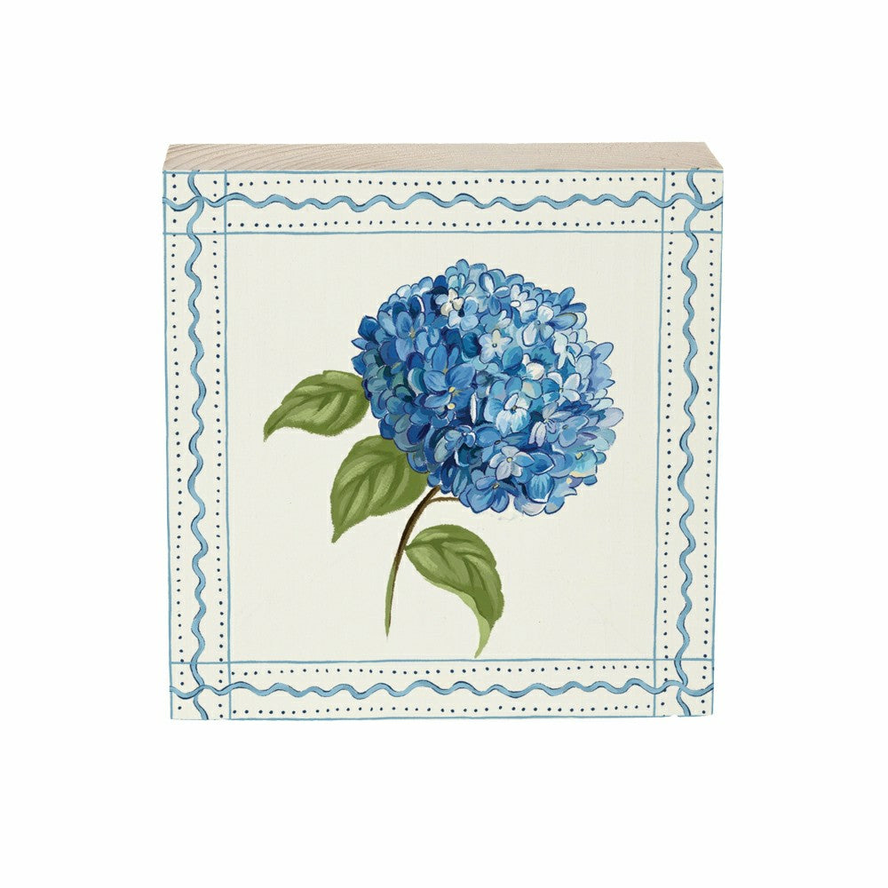 Plow & Hearth VivaStyle Hydrangea Sign Wood Block, 6"x6"