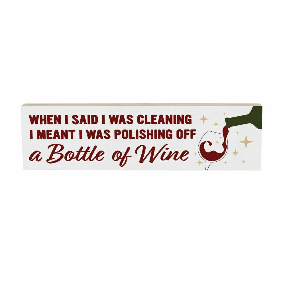 Plow & Hearth Just For Laughs Table Decor Wood Mantle Sign Wine, 18"L x 5"H