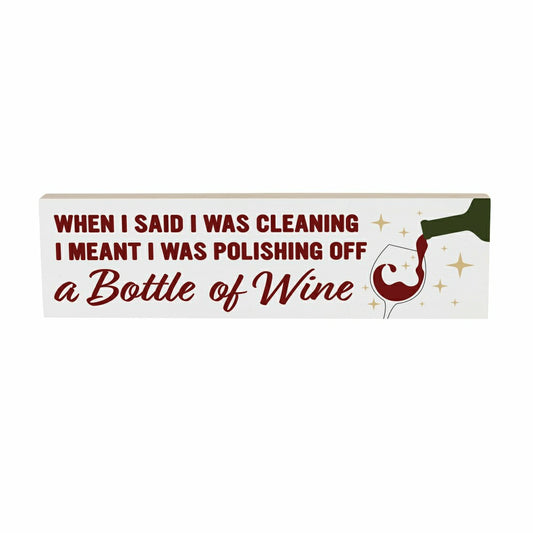 Plow & Hearth Just For Laughs Table Decor Wood Mantle Sign Wine, 18"L x 5"H