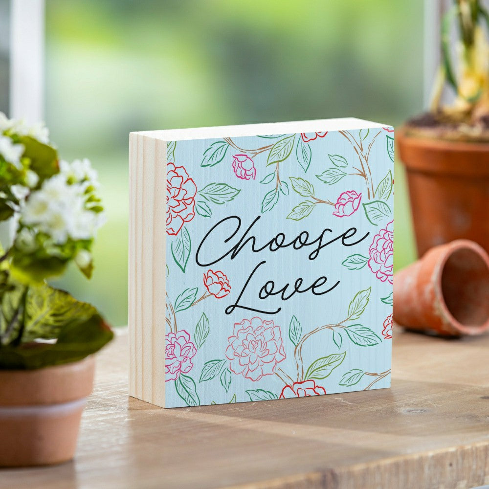 Plow & Hearth Home Coordinates Roses Plock, Choose Love 6x6"