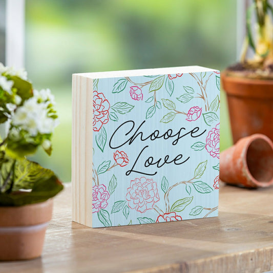 Plow & Hearth Home Coordinates Roses Plock, Choose Love 6x6"