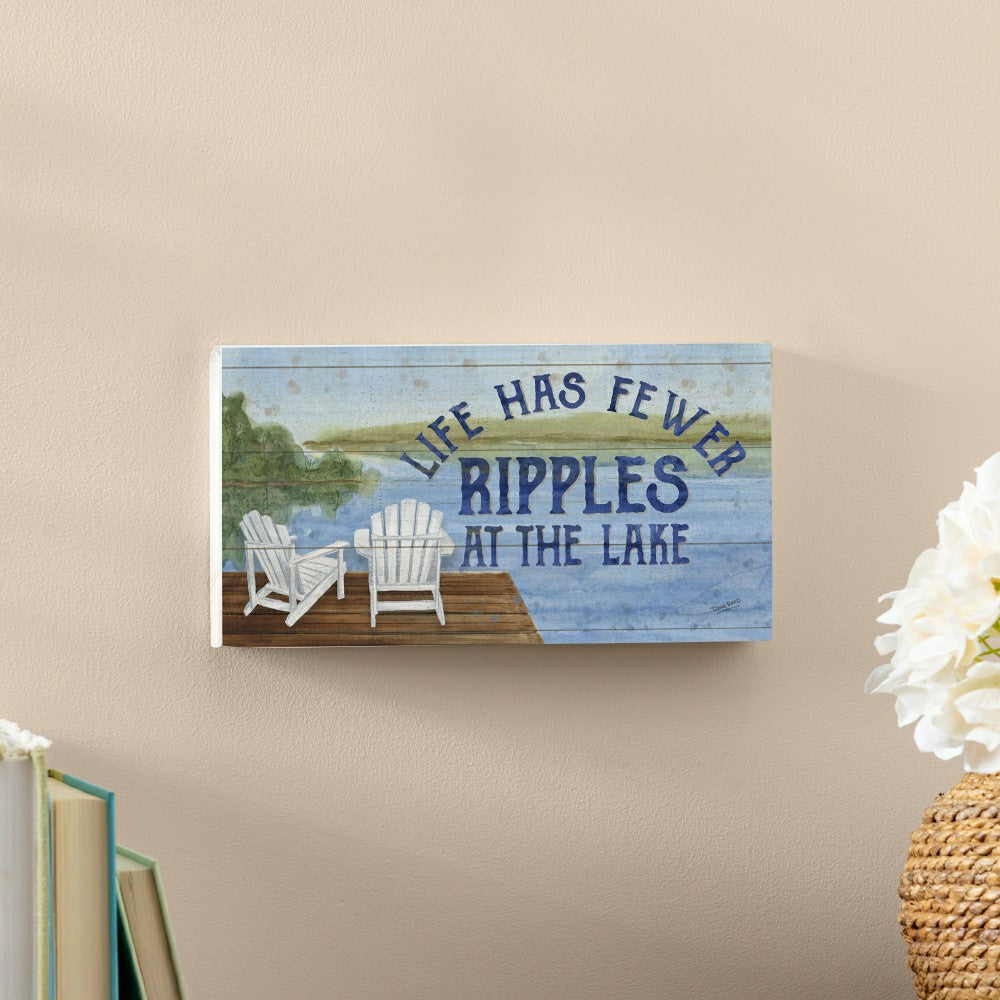 Plow & Hearth Lake View Hanging Sign Ripples at the Lake 11x6"
