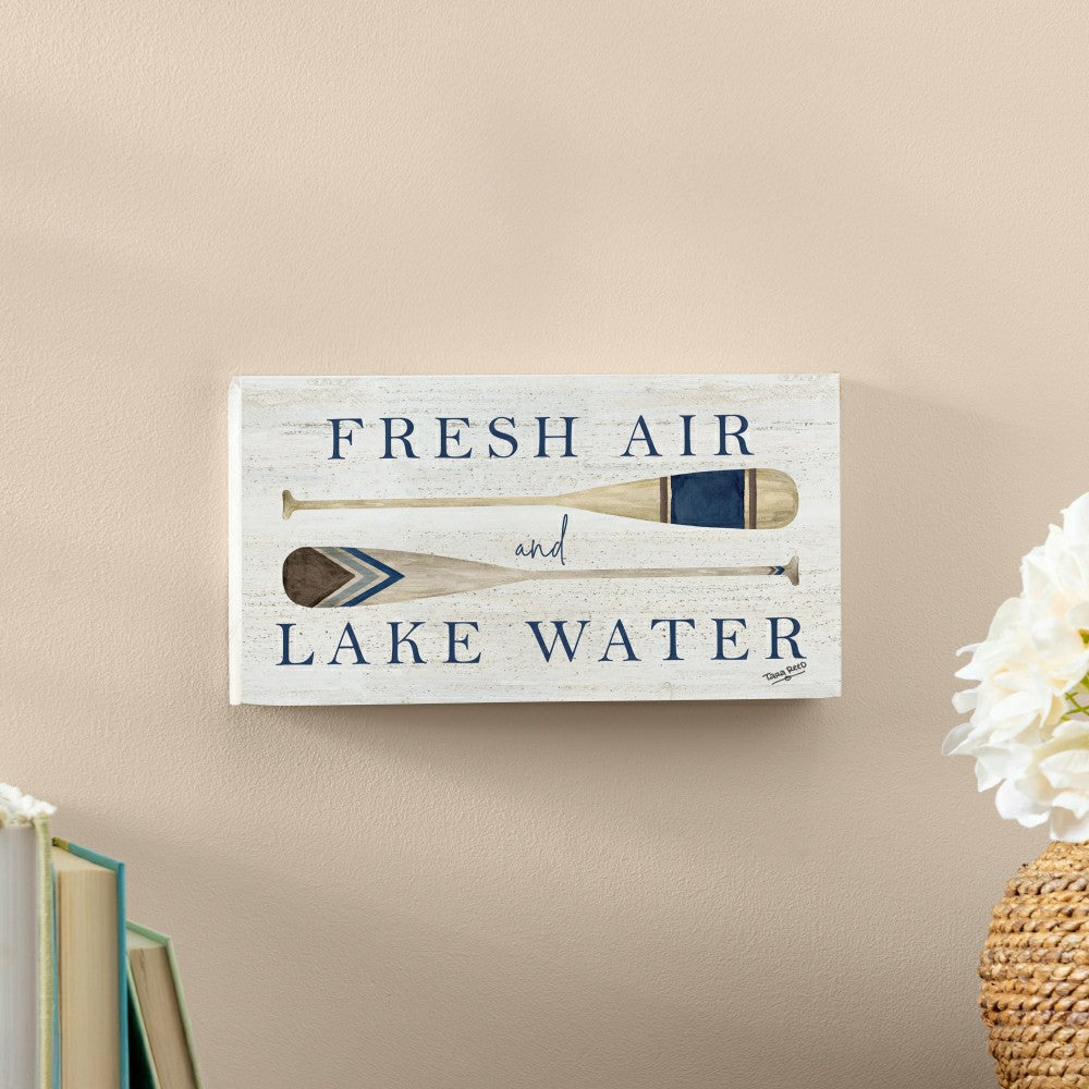 Plow & Hearth Lake Living Hanging Sign Fresh Air 11x6"