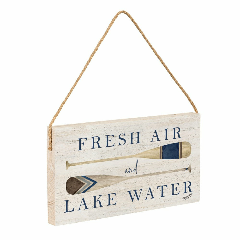 Plow & Hearth Lake Living Hanging Sign Fresh Air 11x6"