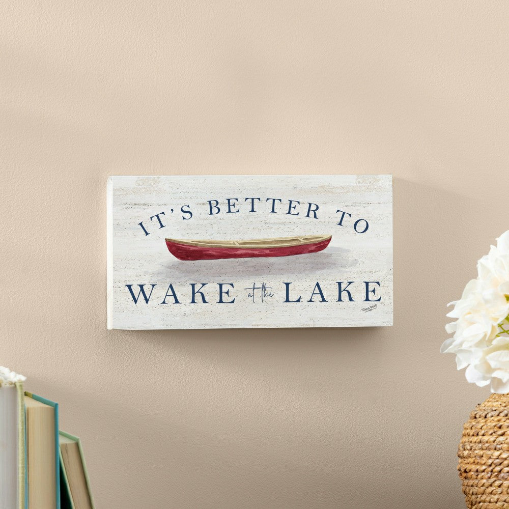 Plow & Hearth Lake Living Hanging Sign Wake at the Lake 11x6"