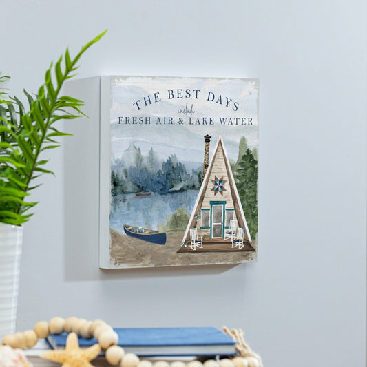 Plow & Hearth Lake Living Wooden Wall Art The Best Days 12x12"