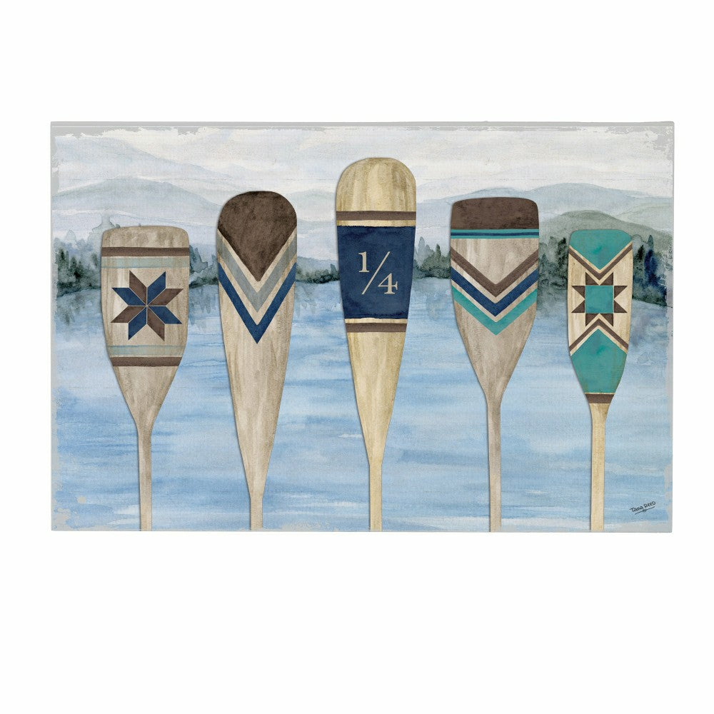 Plow & Hearth Lake Living Wooden Wall Art Paddles 16x24"