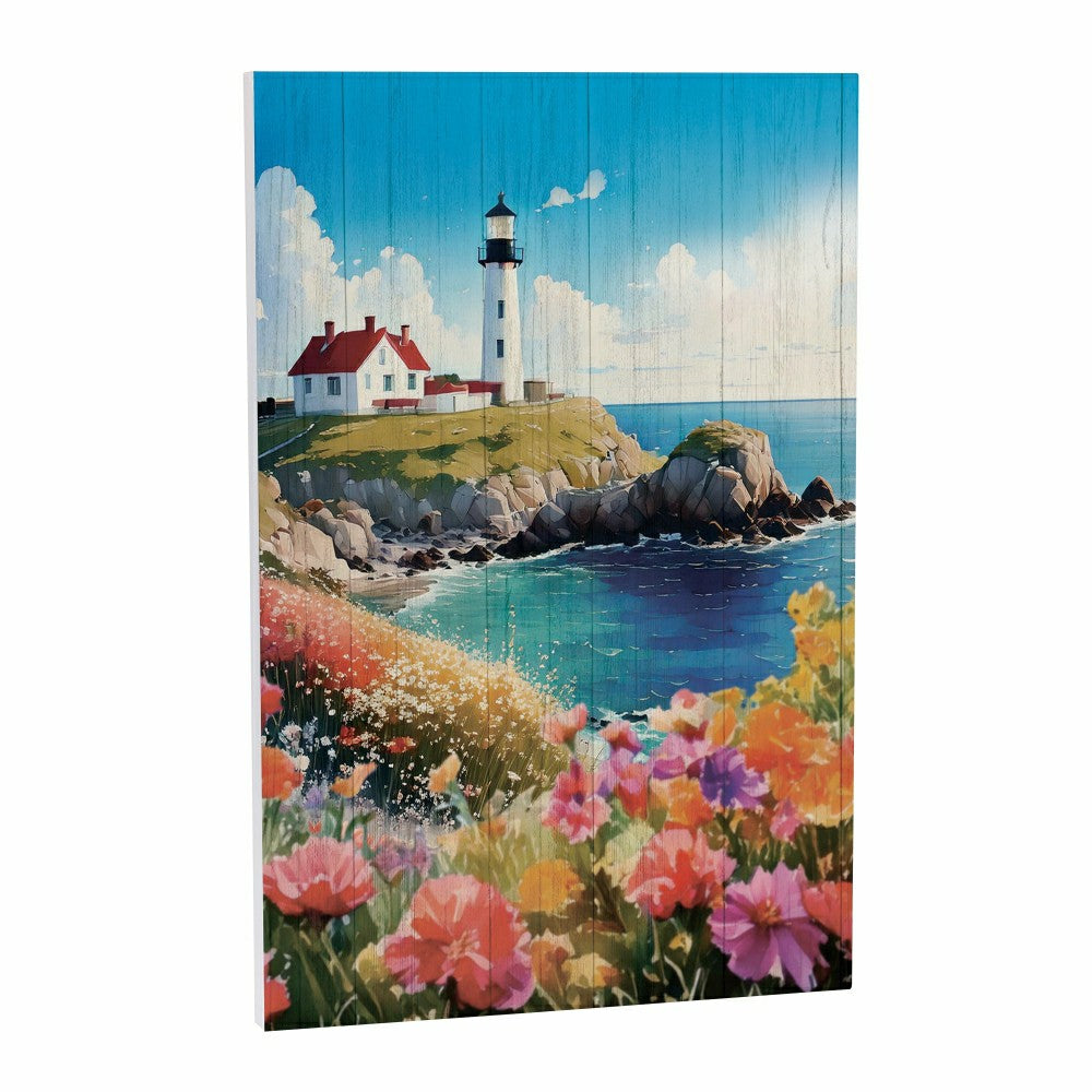 Plow & Hearth Coastal Wooden Wall Art Lighthouse 16x24"
