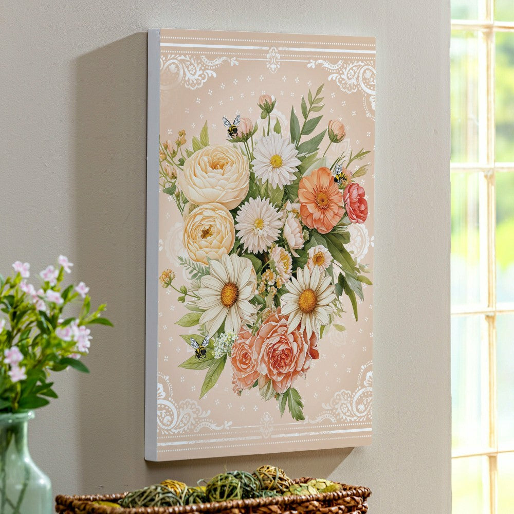 Plow & Hearth Petal & Plow Indoor Wall Decor, Floral, 16" L x 24" H