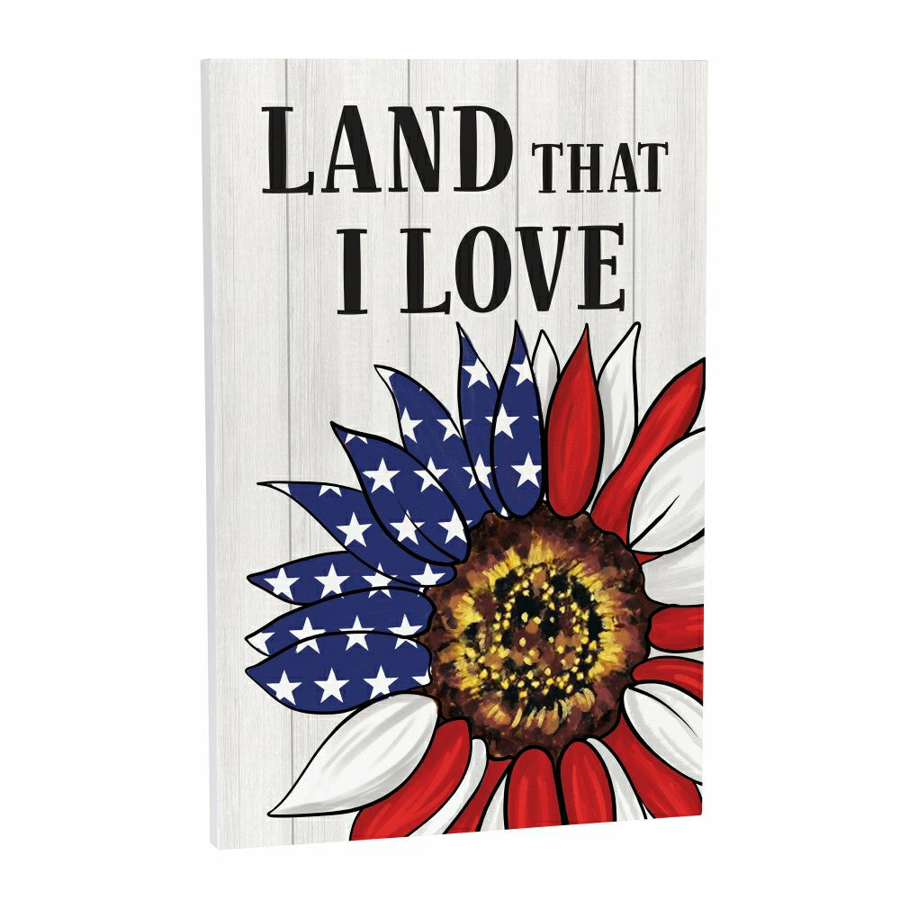 Plow & Hearth American Classic Indoor Wall Decor, Land that I Love, 16" L x 24" H