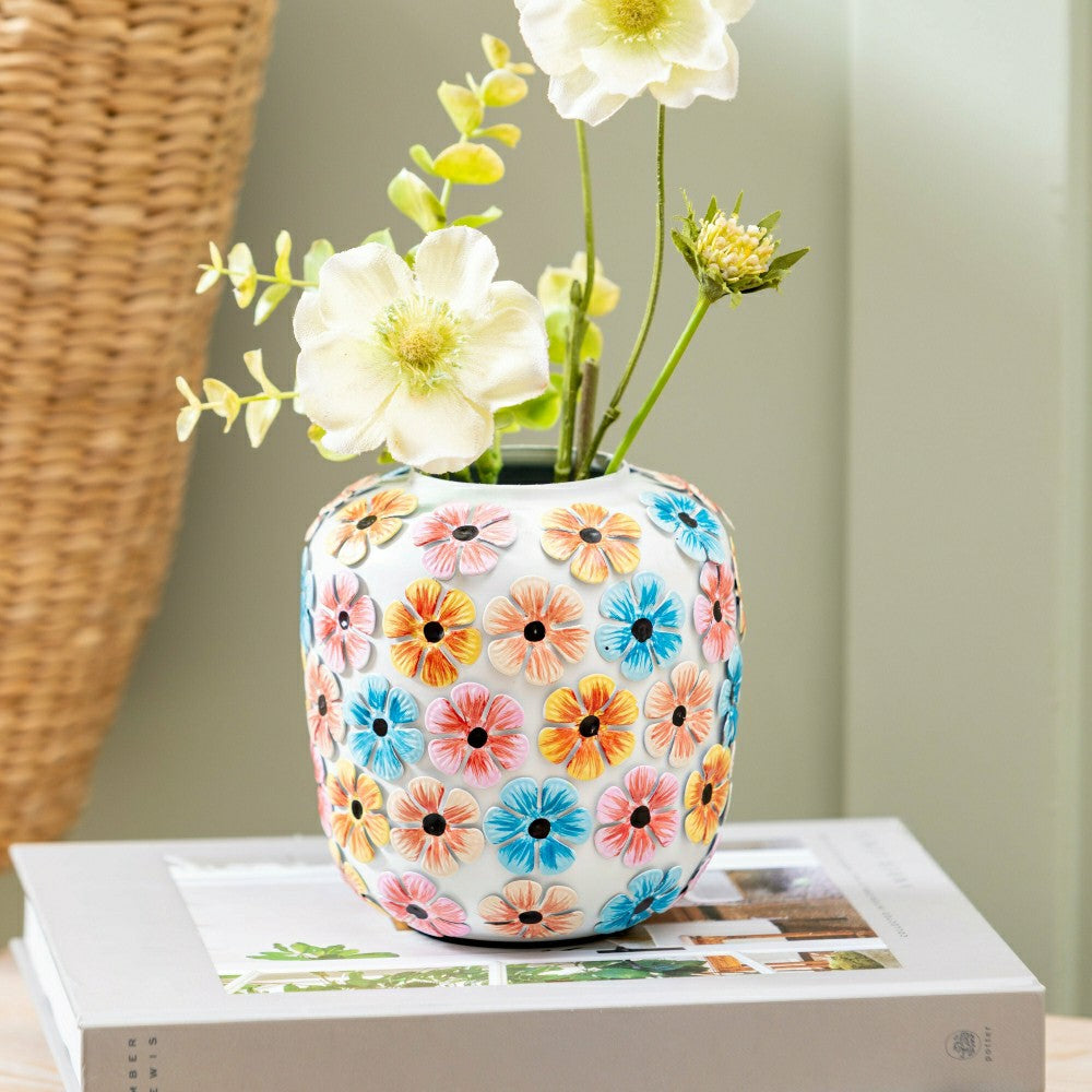 Plow & Hearth What She Shed Vase Metal Floral