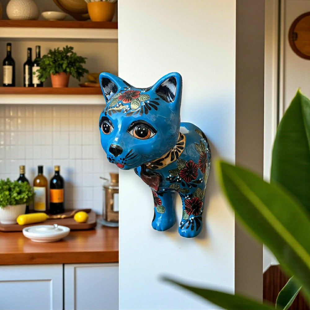 Plow & Hearth Talavera Cat Wall Planter