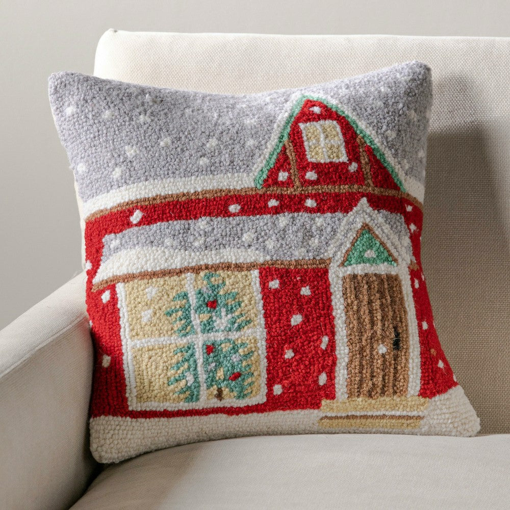 Plow & Hearth Cabin in the Woods Hooked Pillow