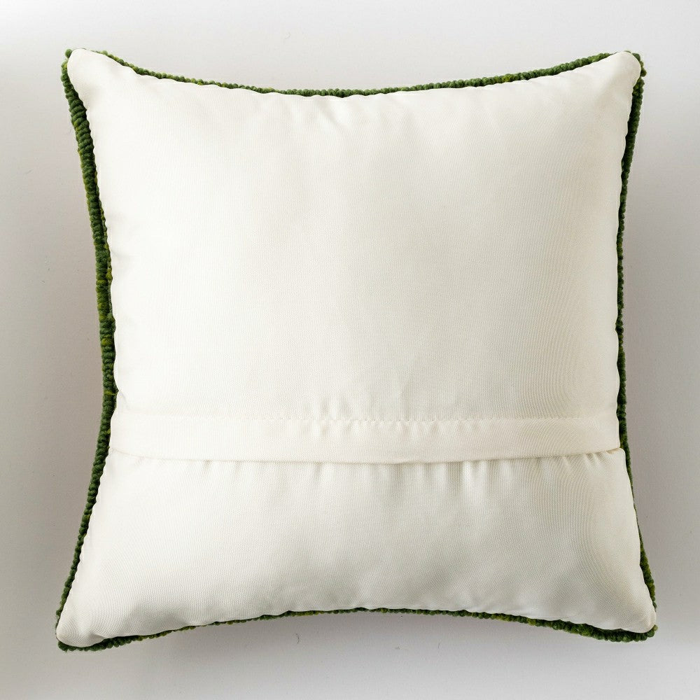 Plow & Hearth Candy Corn Wool Hand-Hooked Pillow