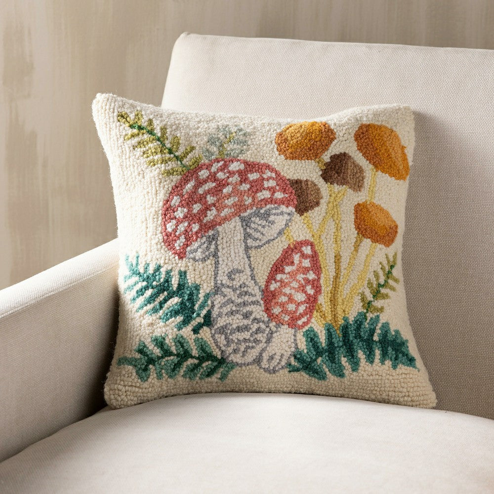 Plow & Hearth Mushroom & Fern Hook Pillow