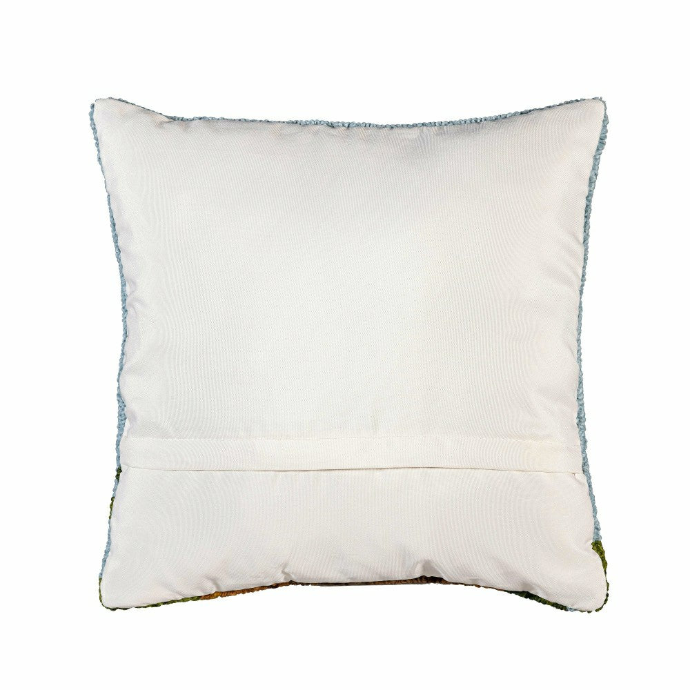 Plow & Hearth Indoor/Outdoor Hooked Pillow Highland Cow Polypropylene, 18"x18"
