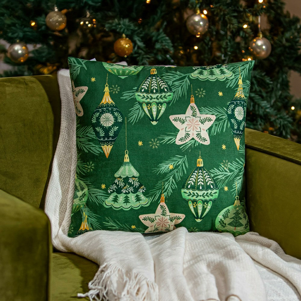 Plow & Hearth Shades of Emerald Throw Pillow Shades of Emerald Square Pillow, 16"