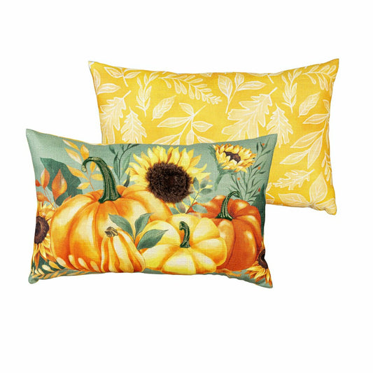Plow & Hearth Grateful Gatherings Lumbar Pillow, 16" x 10"