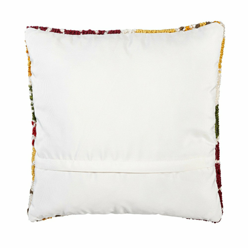 Plow & Hearth Indoor/Outdoor Fall Florals Hooked Polypropylene Throw Pillow 18"x18"