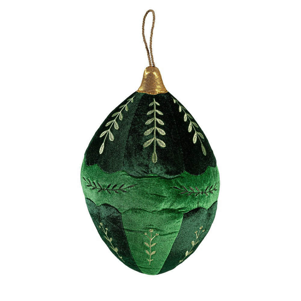 Plow & Hearth Shades of Emerald Throw Pillow Ornament Shaped Pillow, 8.25"L x 13"H