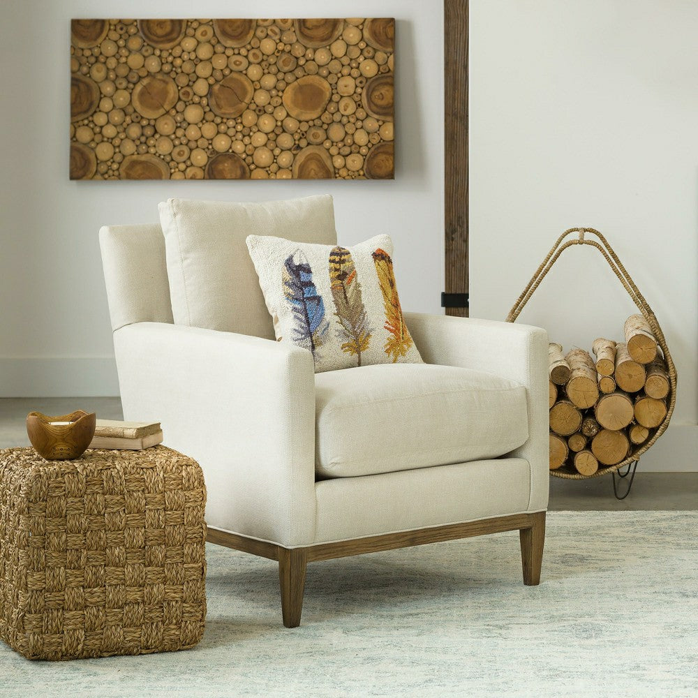 Plow & Hearth Triple Feather Hand Hooked Wool Pillow