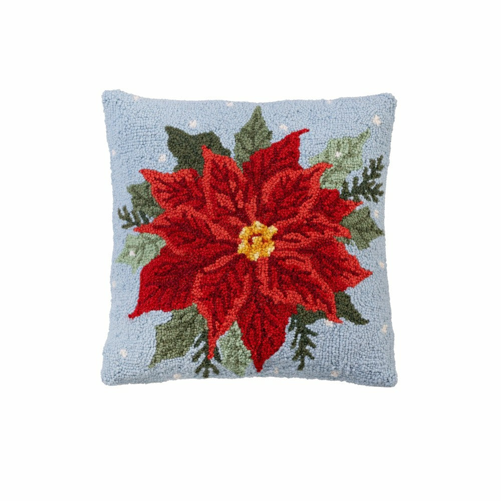 Plow & Hearth Holiday Poinsettia Hook Pillow