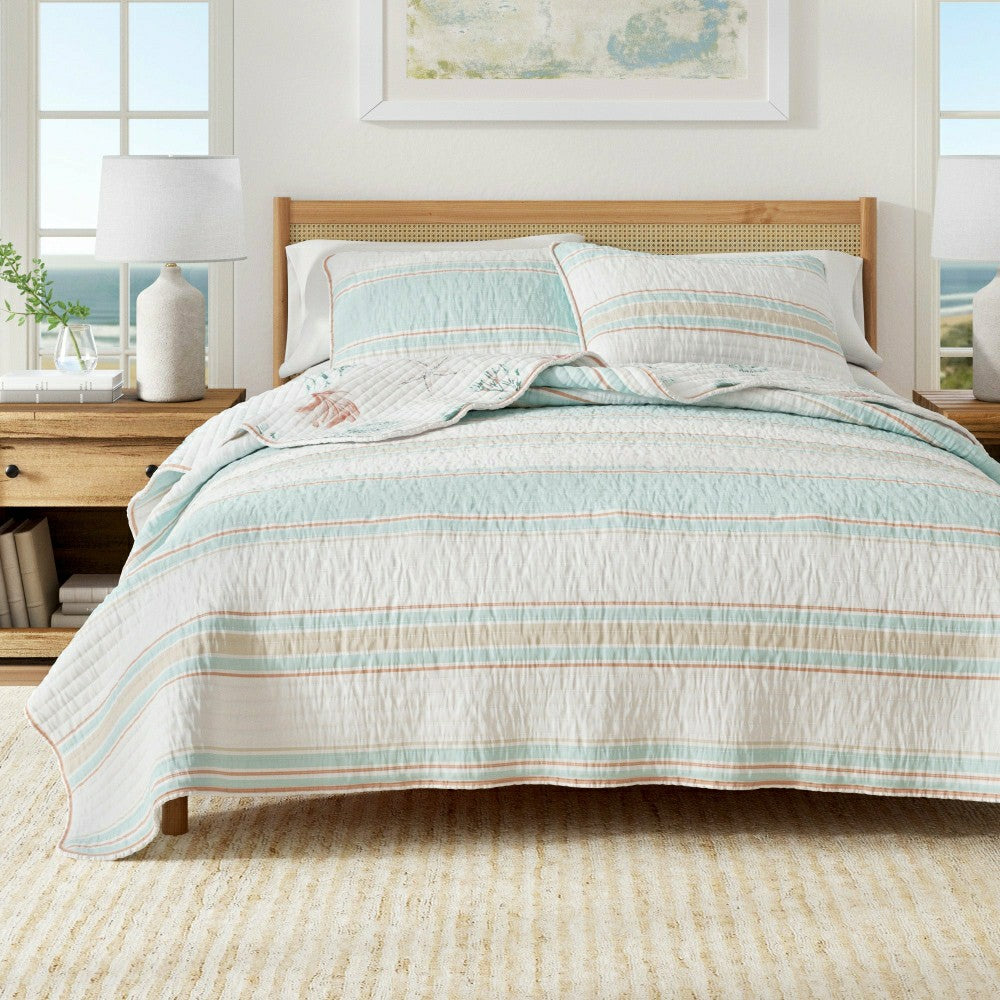 Plow & Hearth St. Augustine Coastal Printed Cotton Quilt Set