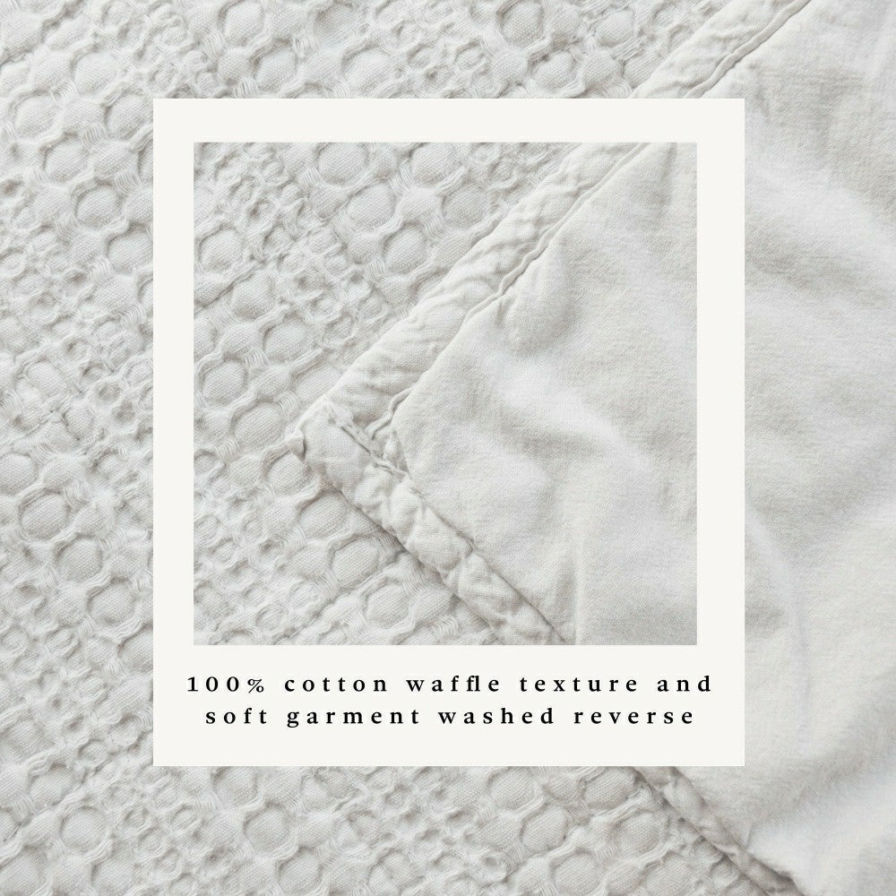 Plow & Hearth Cotton Honeycomb Waffle Garment Washed Quilt Set