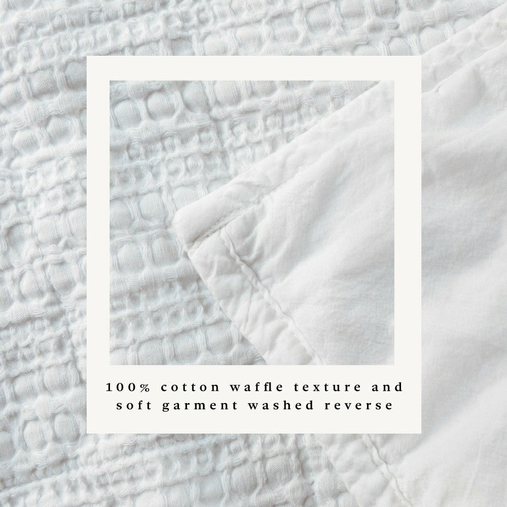Plow & Hearth Cotton Honeycomb Waffle Garment Washed Quilt Set